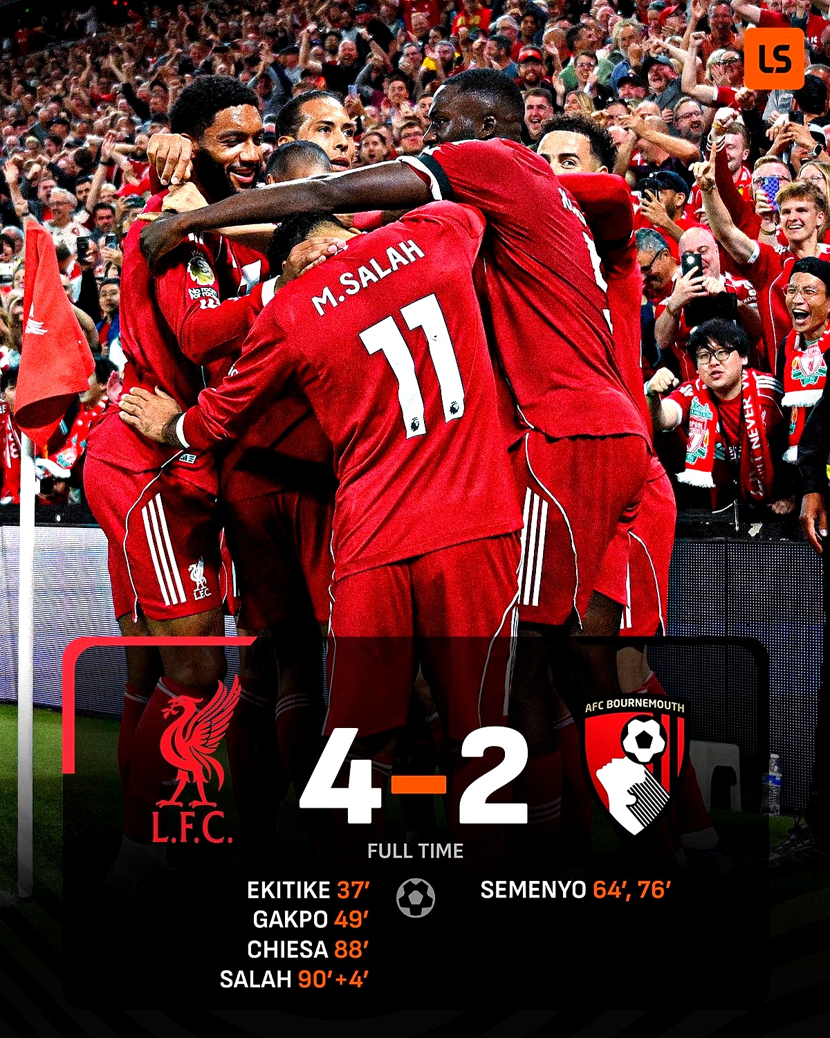 利物浦主场战胜曼联，豪取三分积分领先的简单介绍